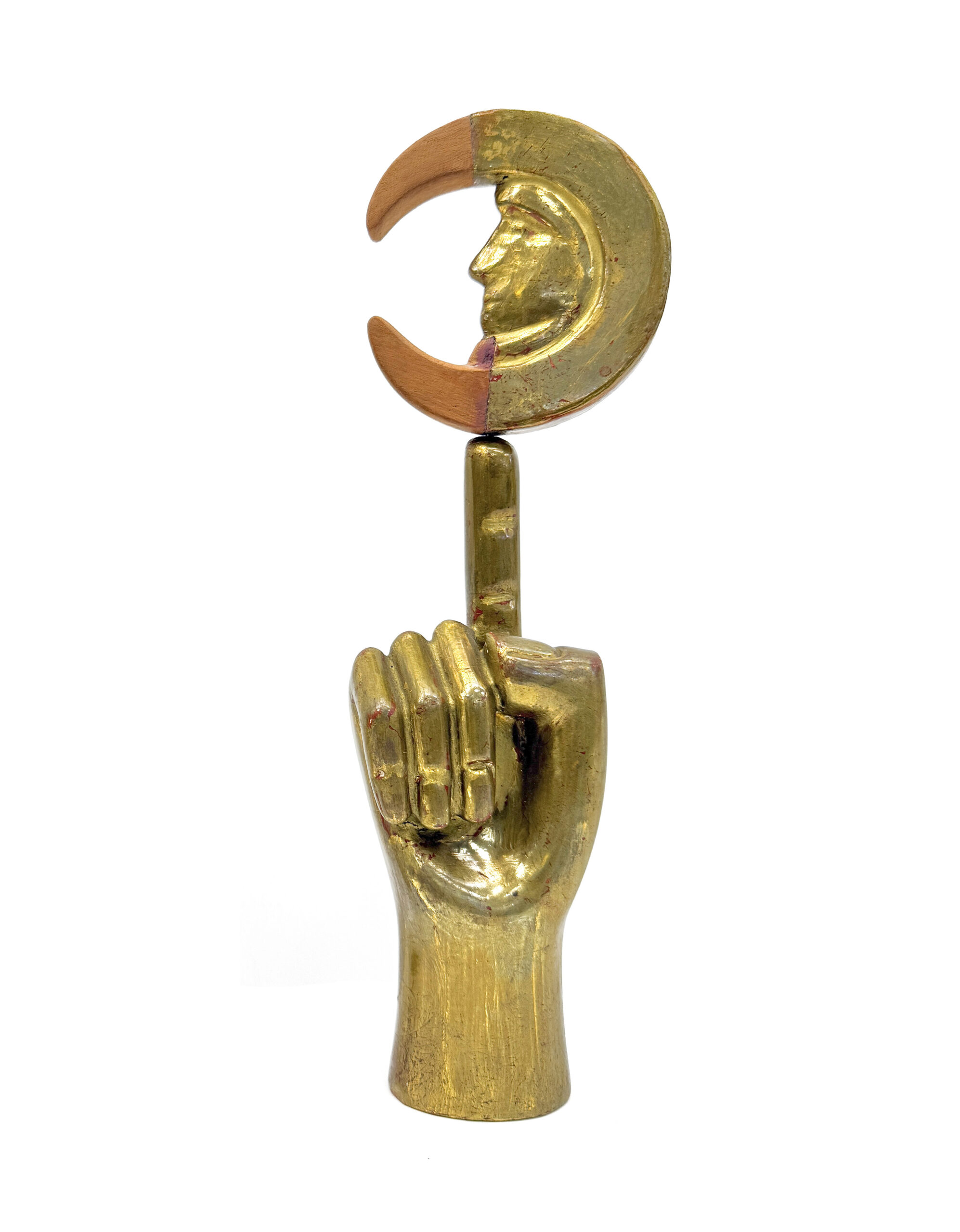 Mano Luna (rare giltwood sculpture) by Pedro Friedeberg