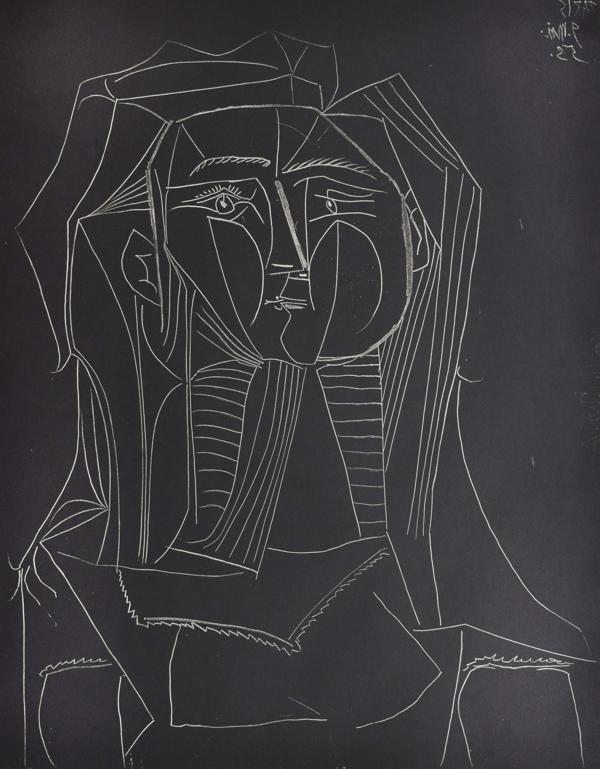 Head on a Black Background by Pablo Picasso
