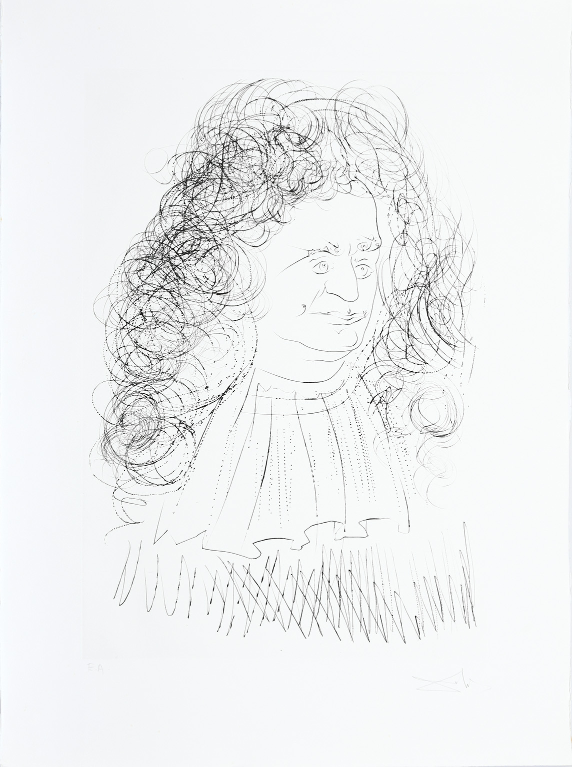 Le Portrait de la Fontaine. (Portrait of Jean de la Fontaine.) by Salvador Dalí