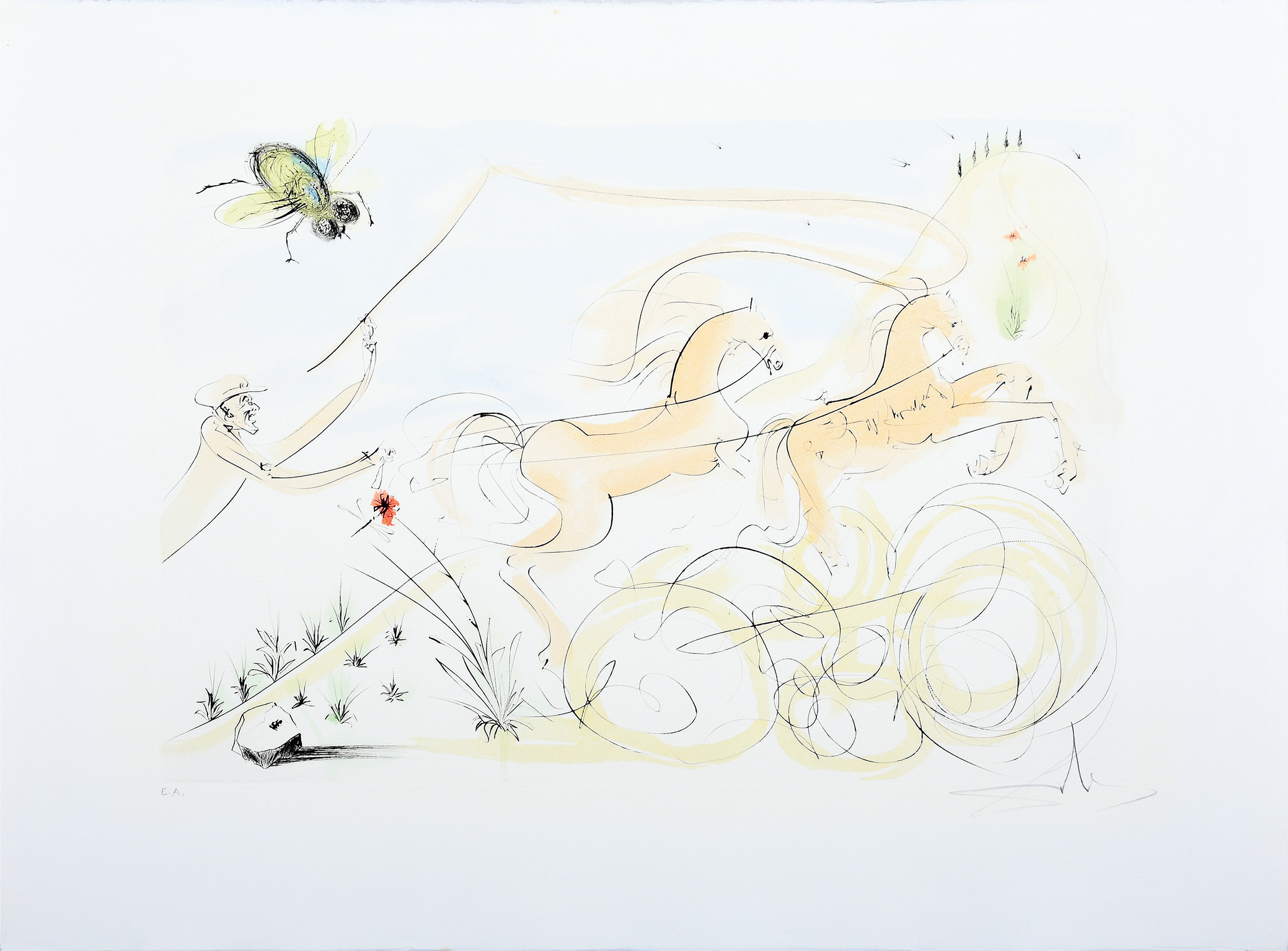 Le Coche et le Mouche. (The Coach and the Fly.) by Salvador Dalí