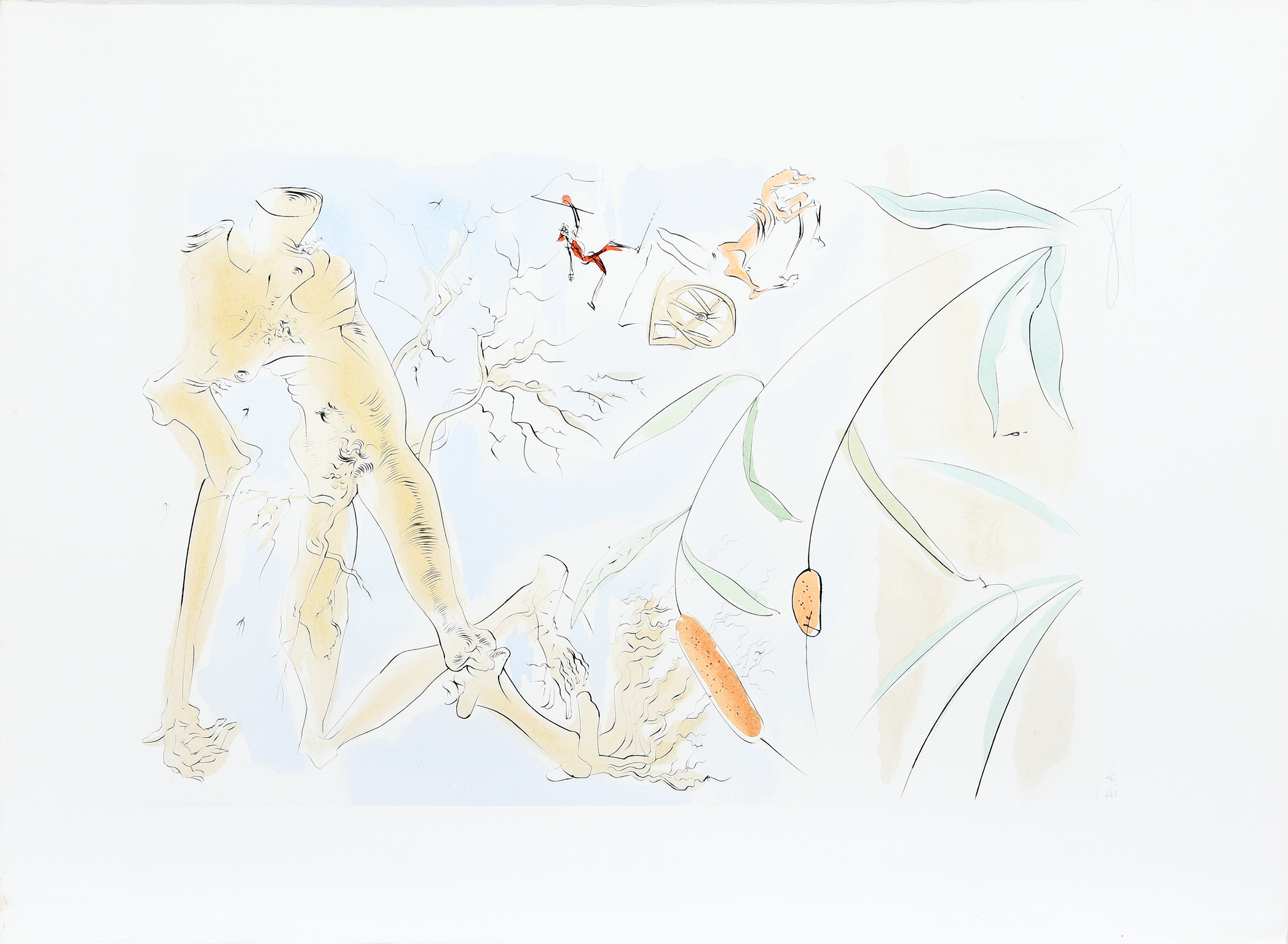 La Chéne et le Roseeau. (The Oak and the Reed.) by Salvador Dalí