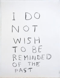 I Do Not Wish To Be Reminded Of The Past by David Shrigley at Michael Woolworth