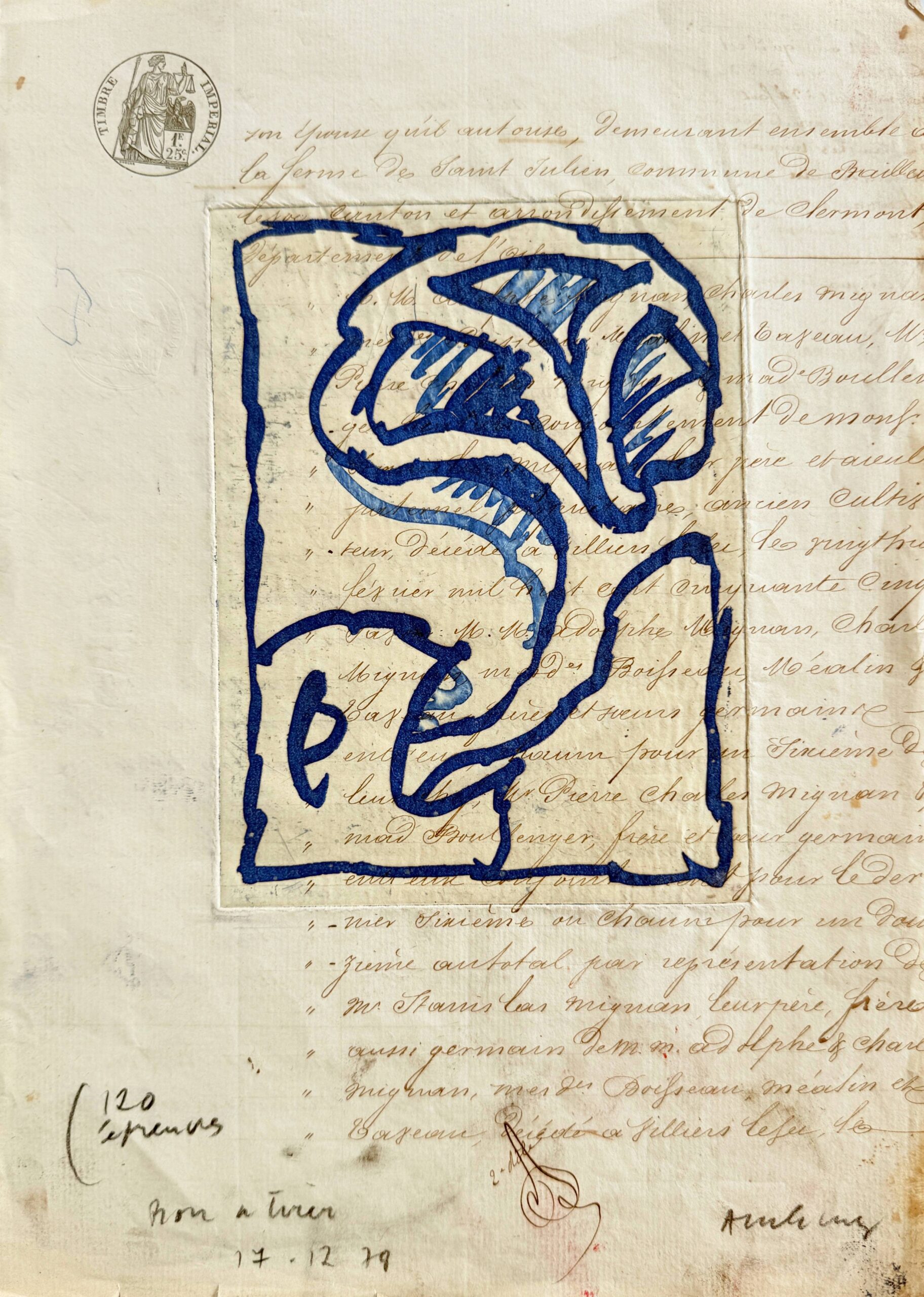 La vie comme elle tourne, bleu by Pierre Alechinsky