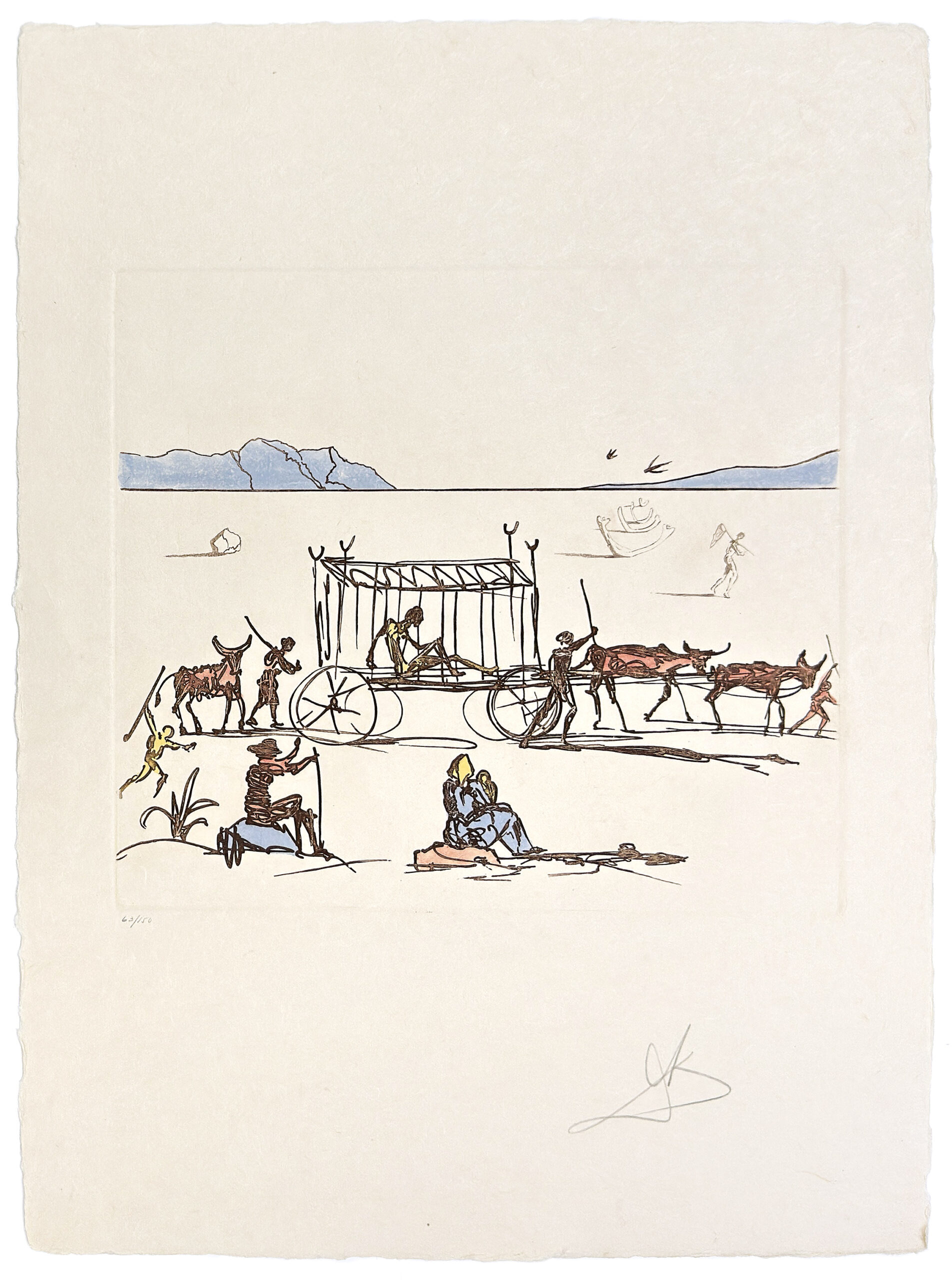 Judgement (rare hand signed aquatint etching on Japon paper) by Salvador Dalí