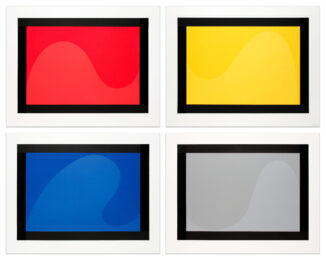 Irregular Forms (Flat and Glossy Colors) with Black Border by Sol LeWitt at Krakow Witkin Gallery