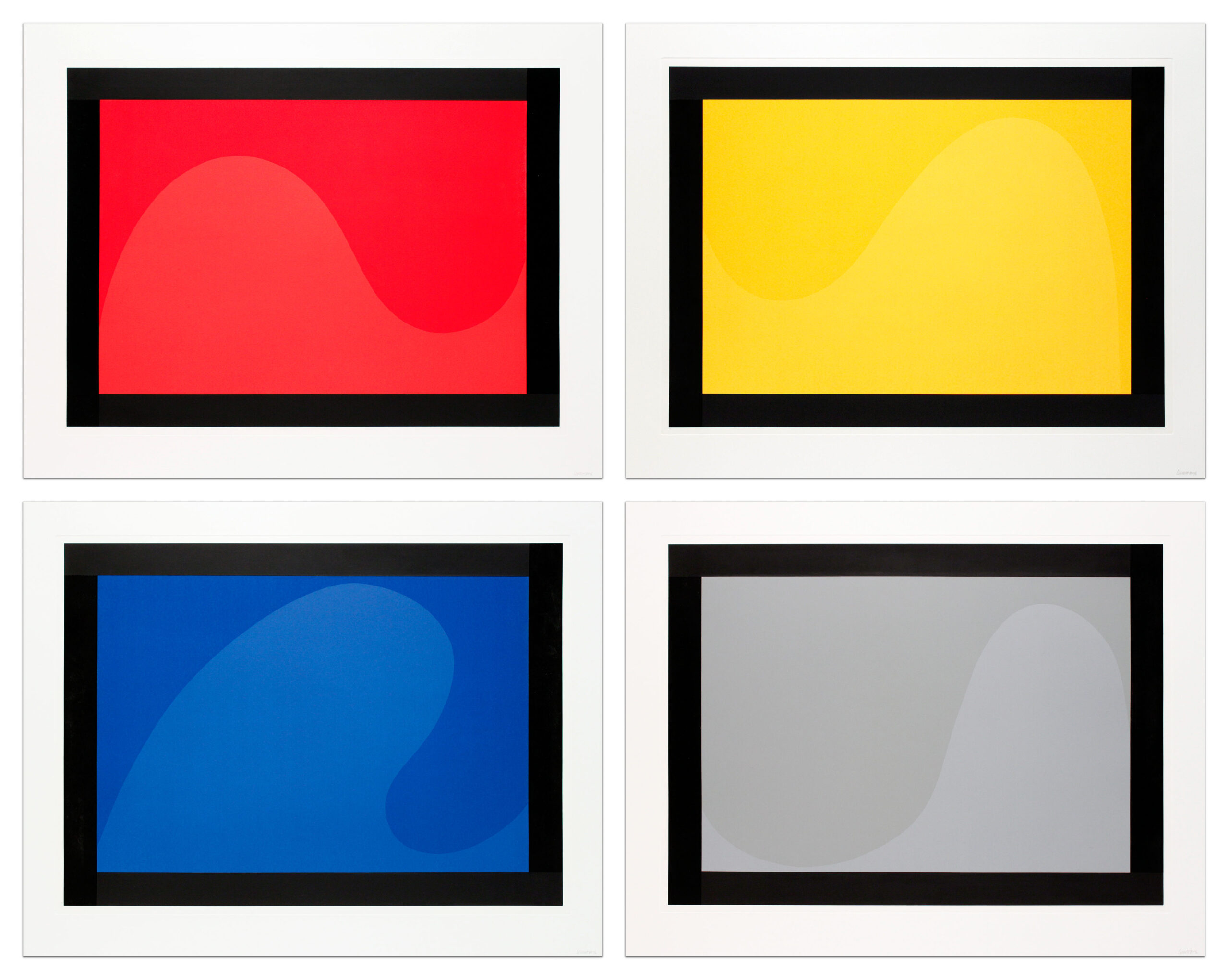 Irregular Forms (Flat and Glossy Colors) with Black Border by Sol LeWitt