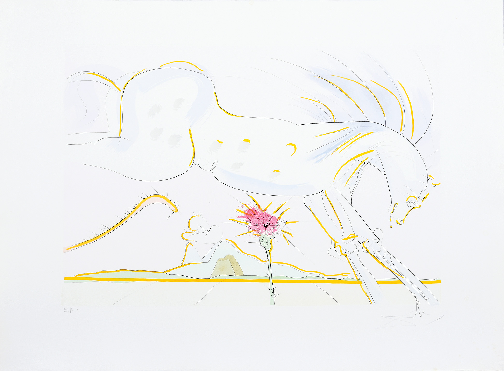 Le Cheval et le Loup. (The Horse and the Wolf) by Salvador Dalí