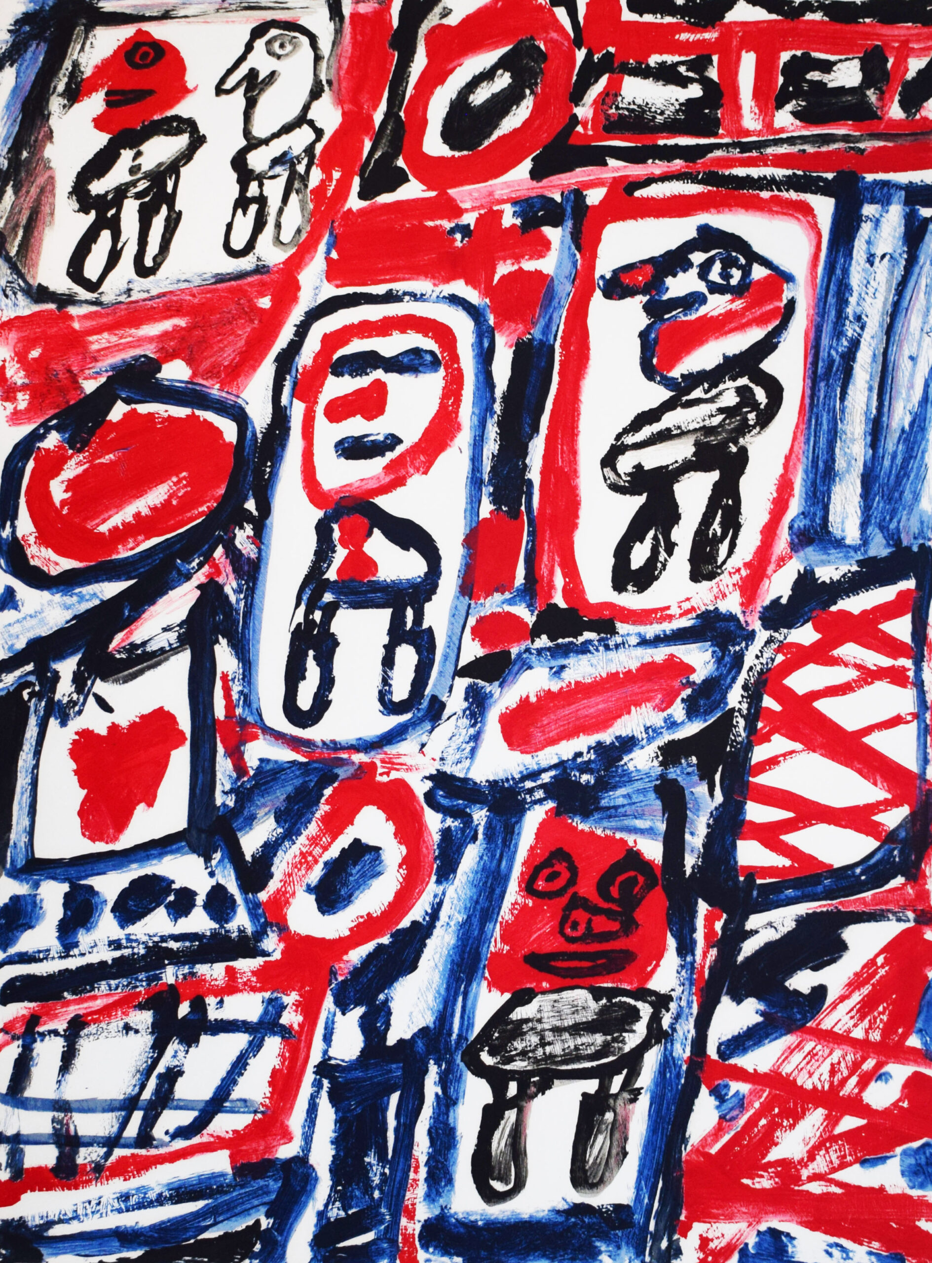 Line with Five Characters by Jean Dubuffet
