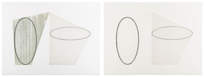 Untitled, State A, B by Robert Mangold at Krakow Witkin Gallery