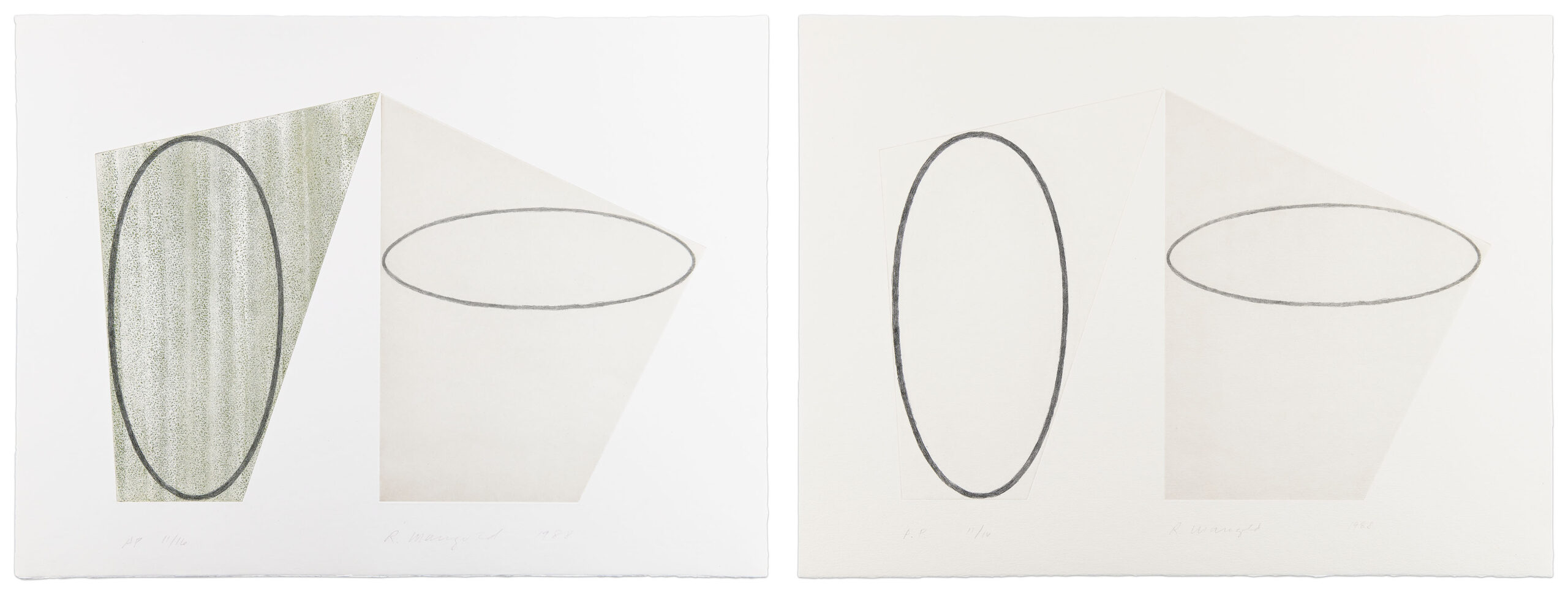 Untitled, State A, B by Robert Mangold