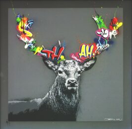 Stag (Grey Acrylic) by Martin Whatson at Addicted Art Gallery