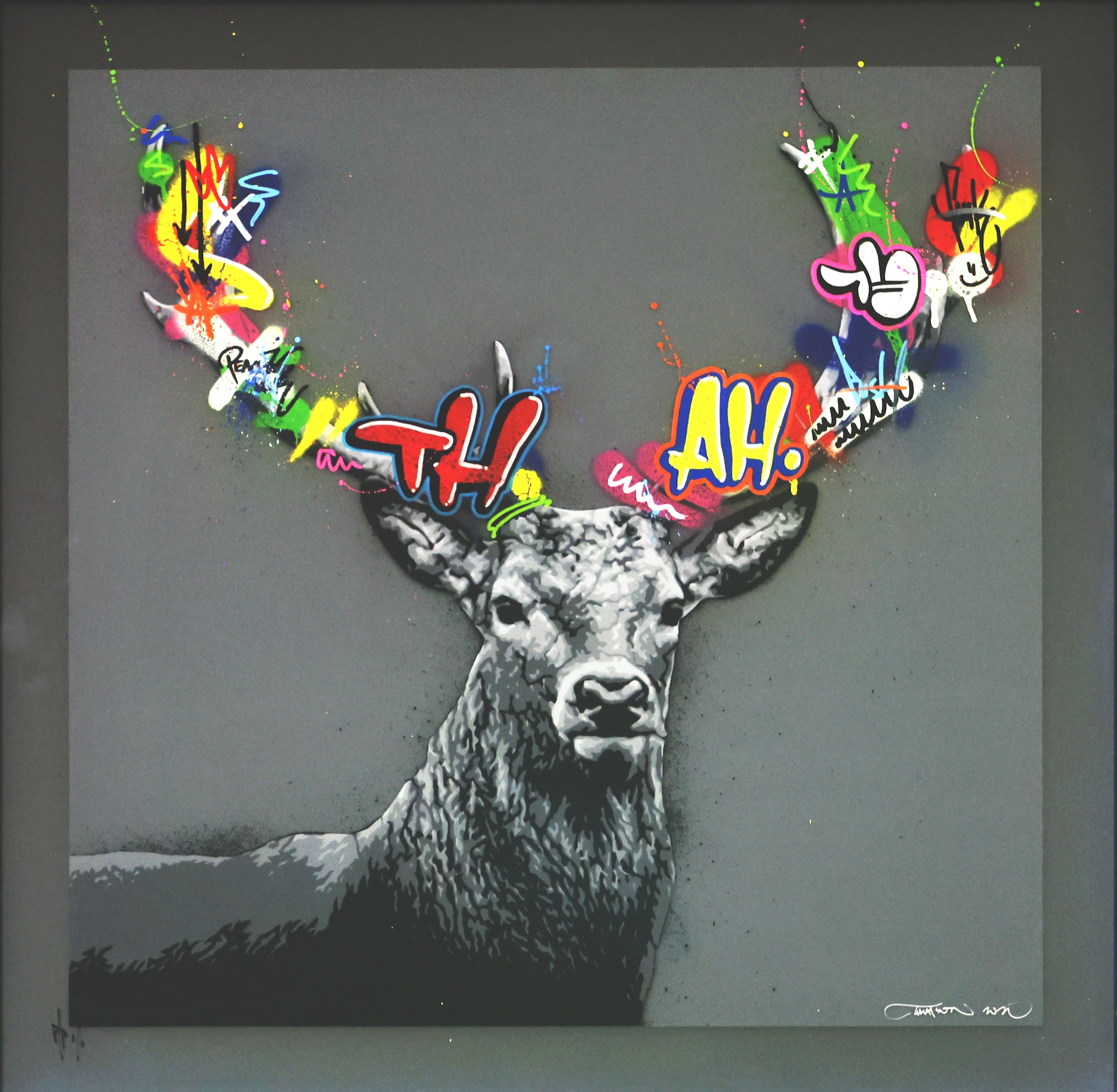Stag (Grey Acrylic) by Martin Whatson