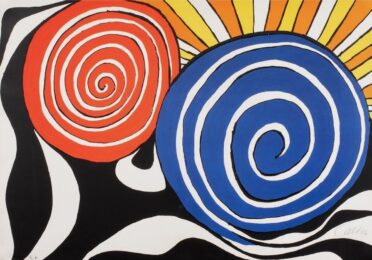 Red and Blue Swirl with Sun by Alexander Calder at Michael Lisi/Contemporary Art