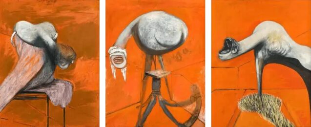Three Studies for Figures at the Base of a Crucifixion by Francis Bacon at Dovehouse Contemporary