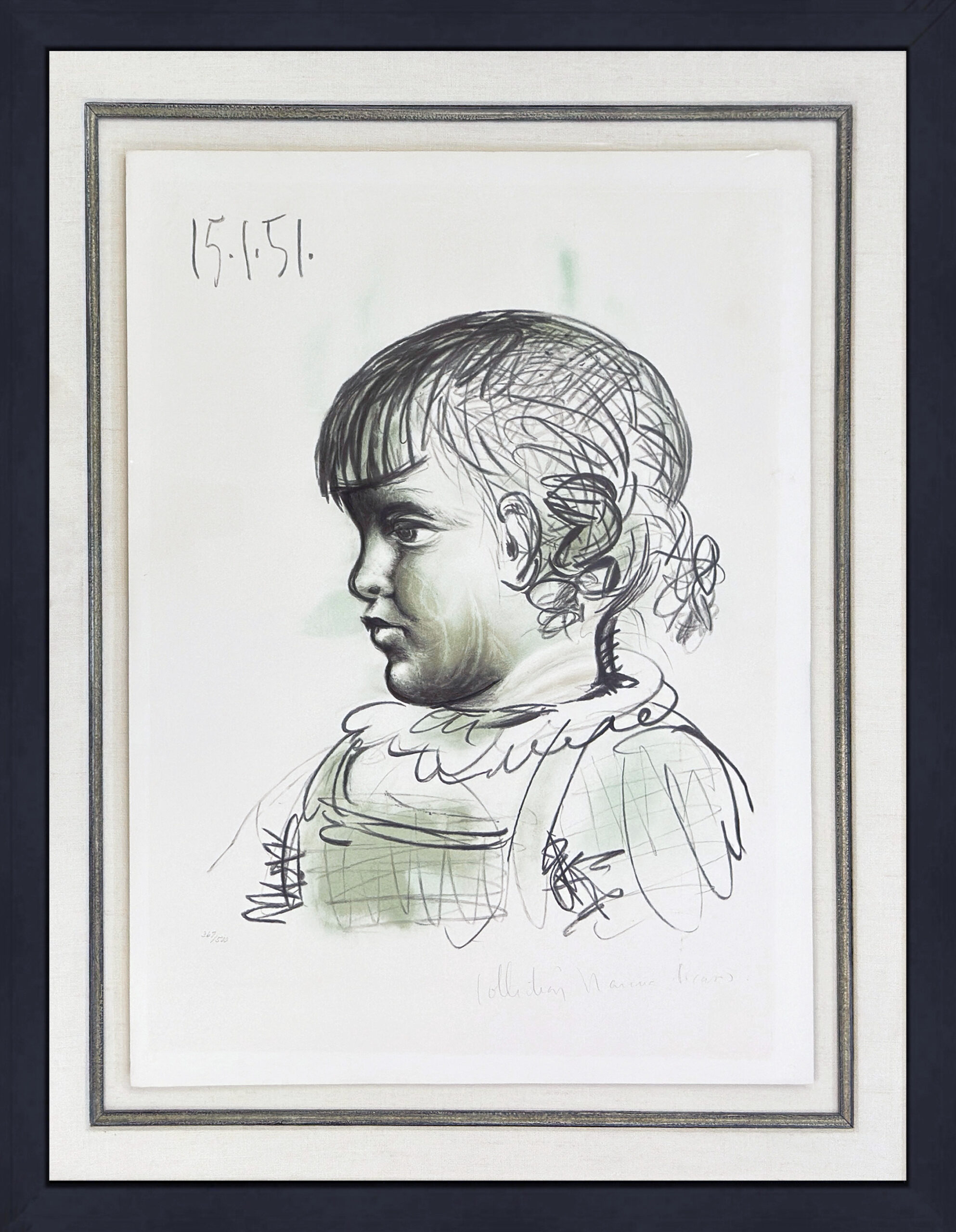 Portrait D’Enfant (Marina Picasso Estate hand signed lithograph) by Pablo Picasso (after)