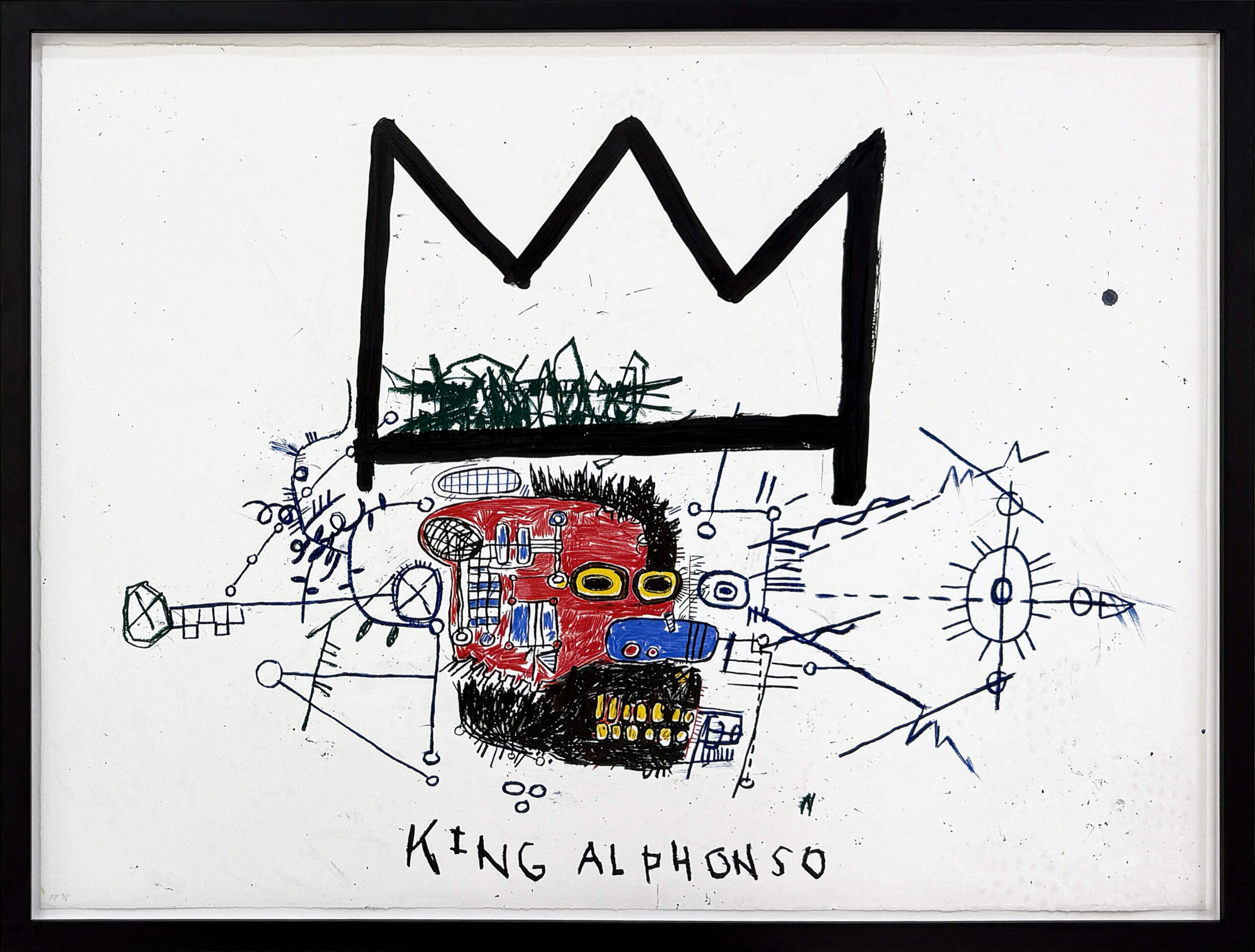 King Alphonso (large estate signed screen print) by Jean-Michel Basquiat