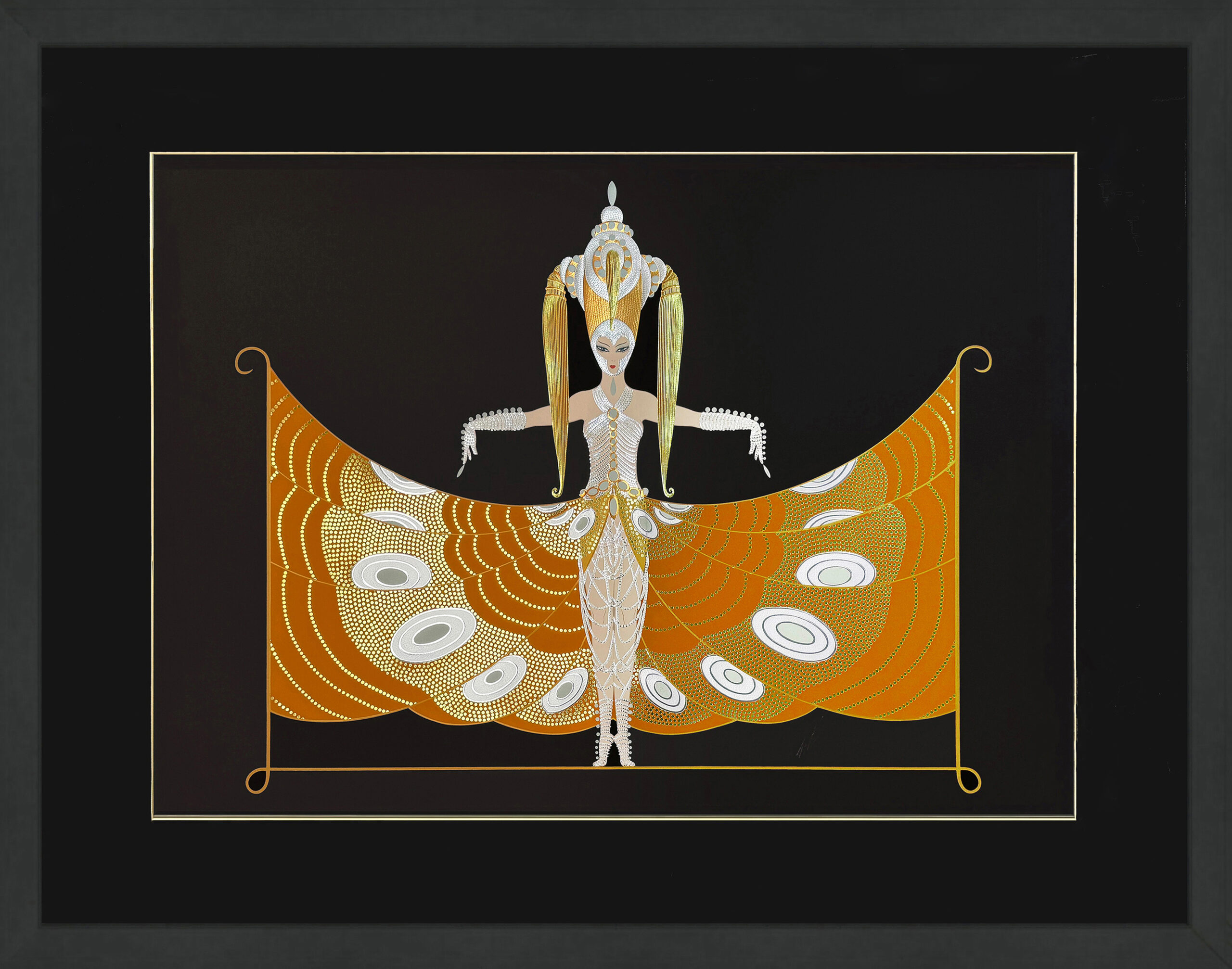 Hindu Princess (large hand signed foil stamped embossed serigraph) by Erte