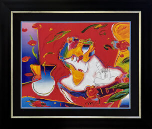 Flower Blossom Lady (framed unique mixed media on paper) by Peter Max at GallArt.com