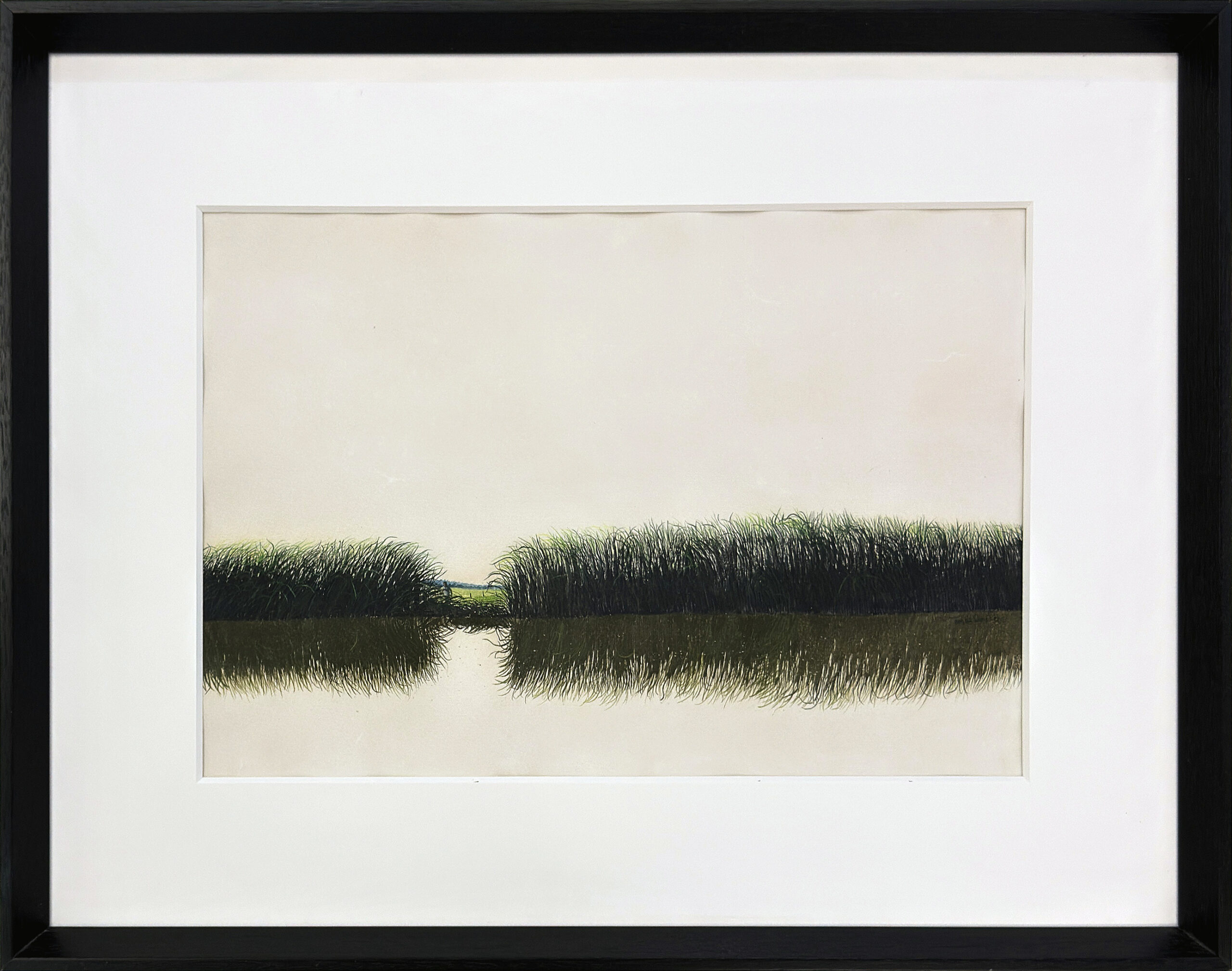 Temor De Orillas (original plaka painting on paper) by Tomás Sánchez