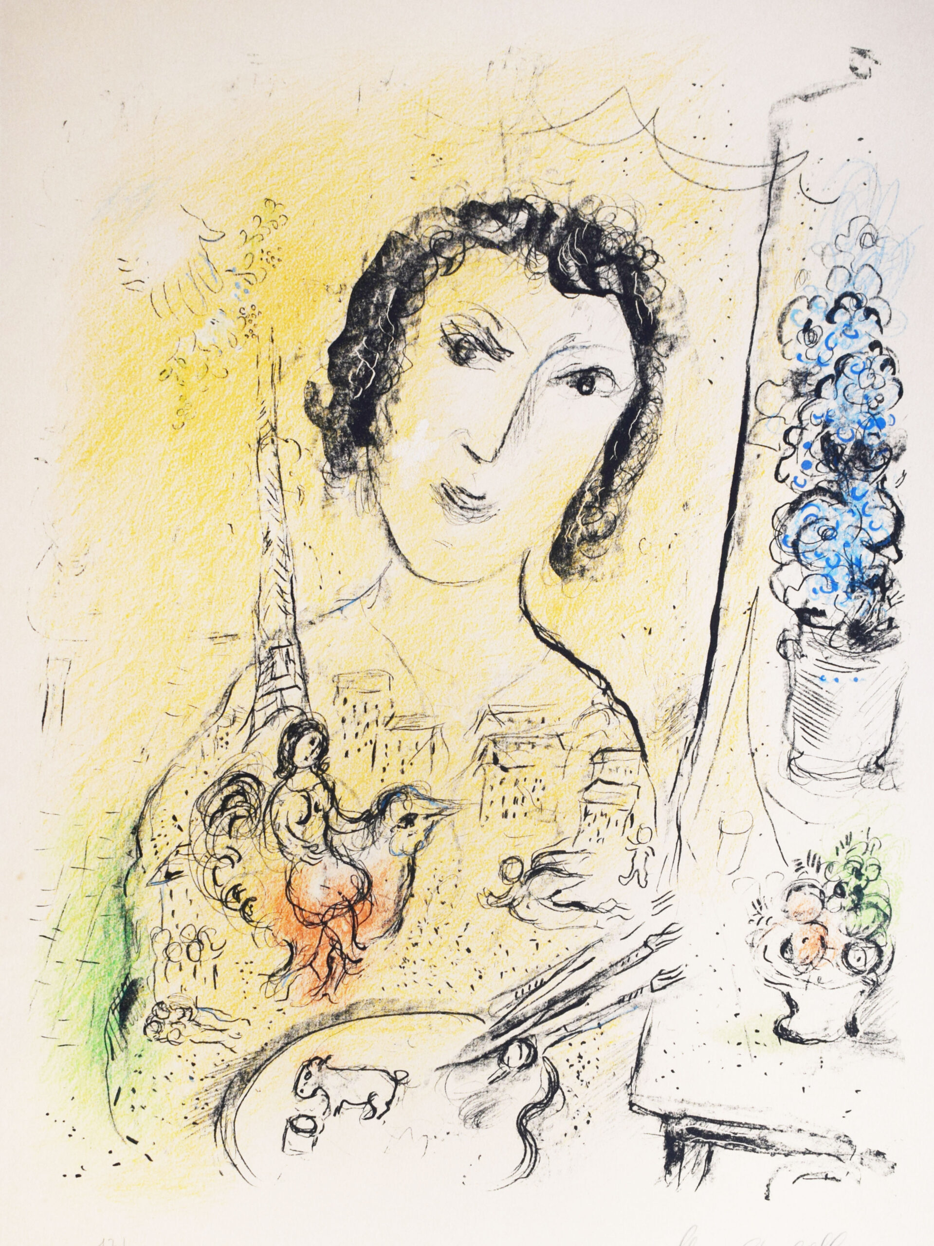 Self Portrait [With Eiffel Tower] by Marc Chagall
