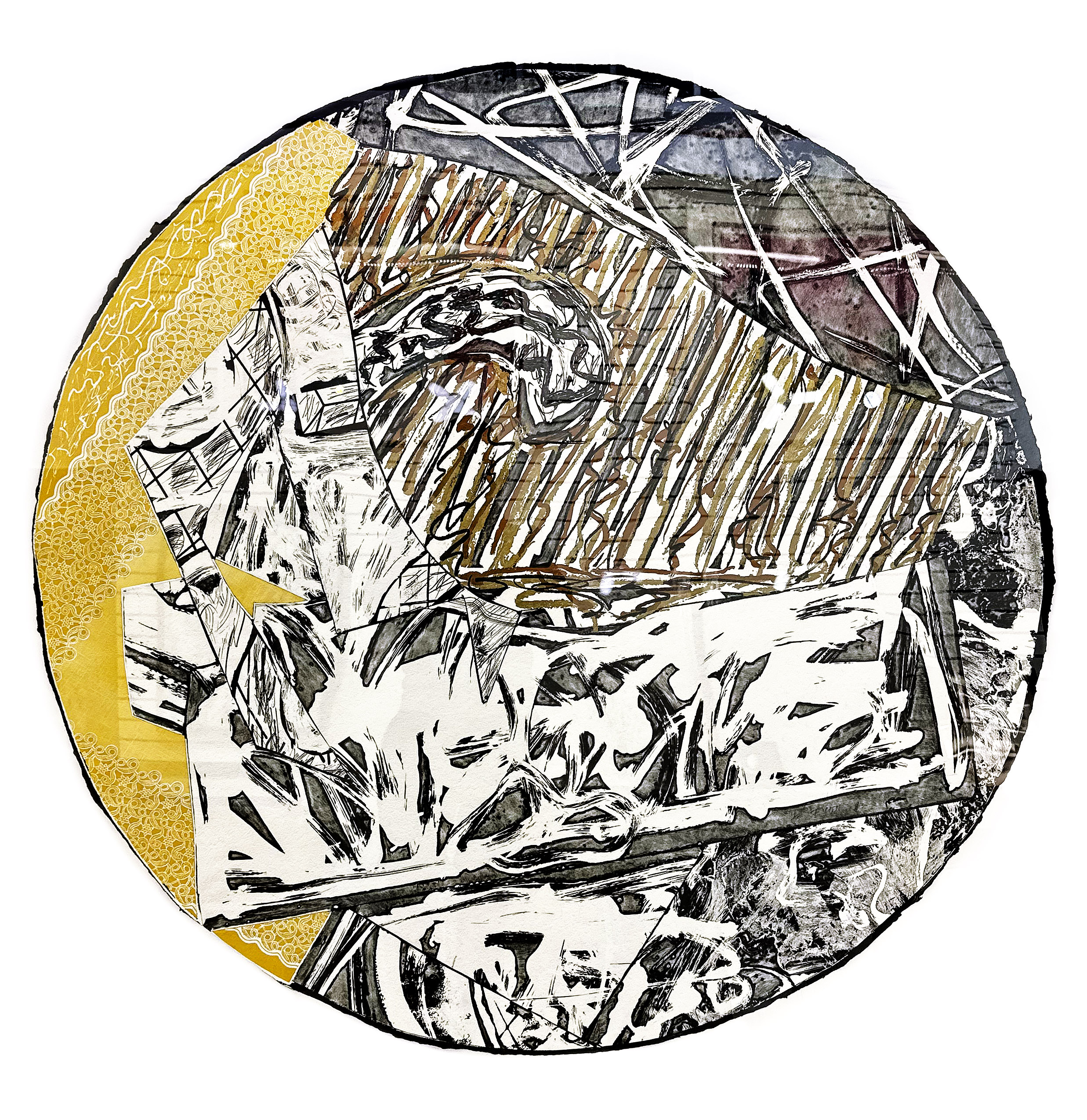 Swan Engraving Circle I, State I (large hand signed etching) by Frank Stella