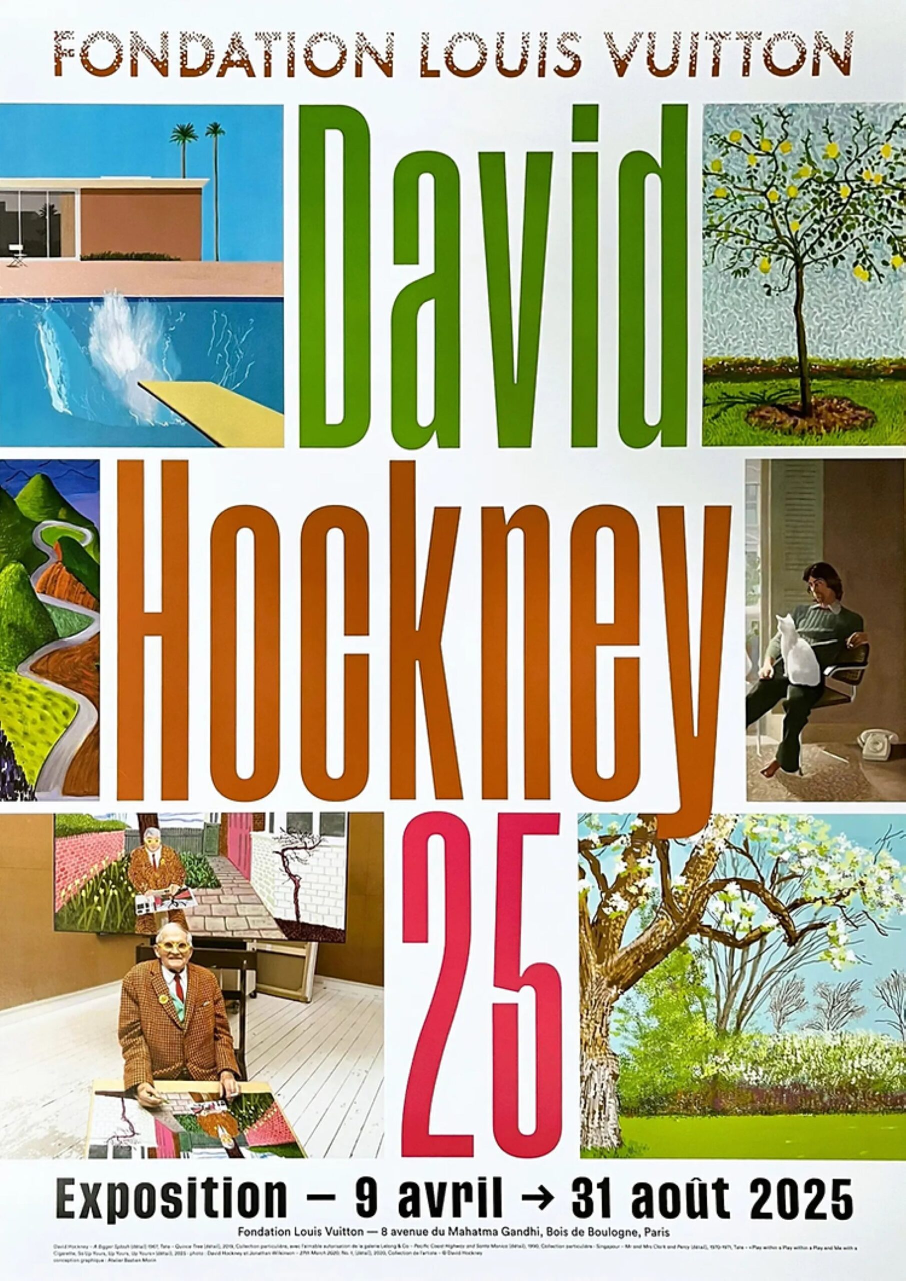 25 Exhibition Louis Vuitton Foundation Poster by David Hockney