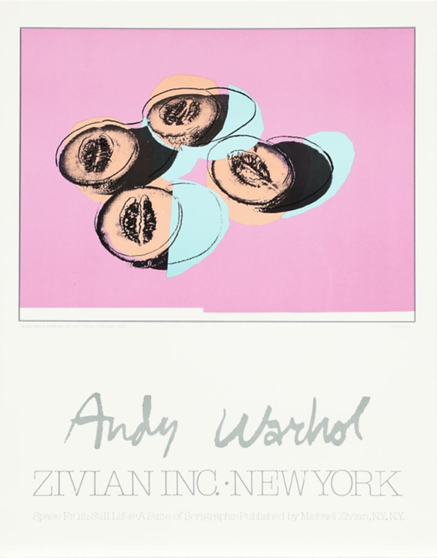 Space Fruit Exhibition Poster by Andy Warhol