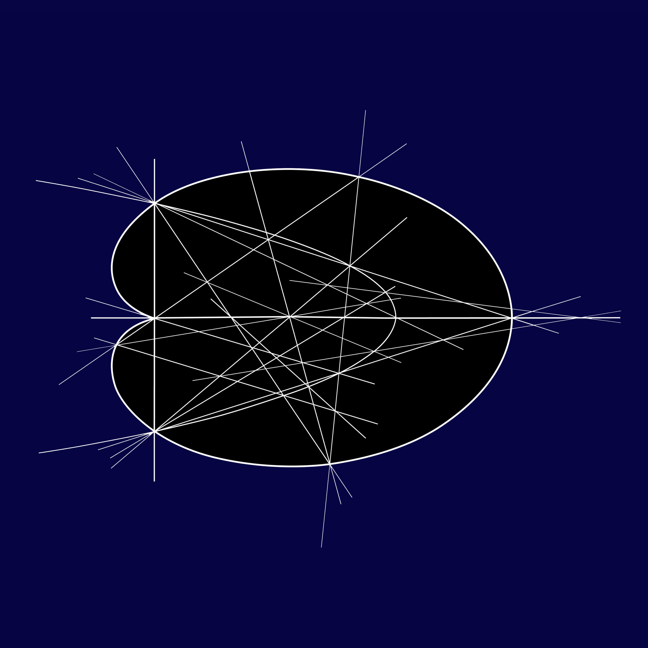 Cardioid. r = 1 + cos (theta) by Clifford Singer