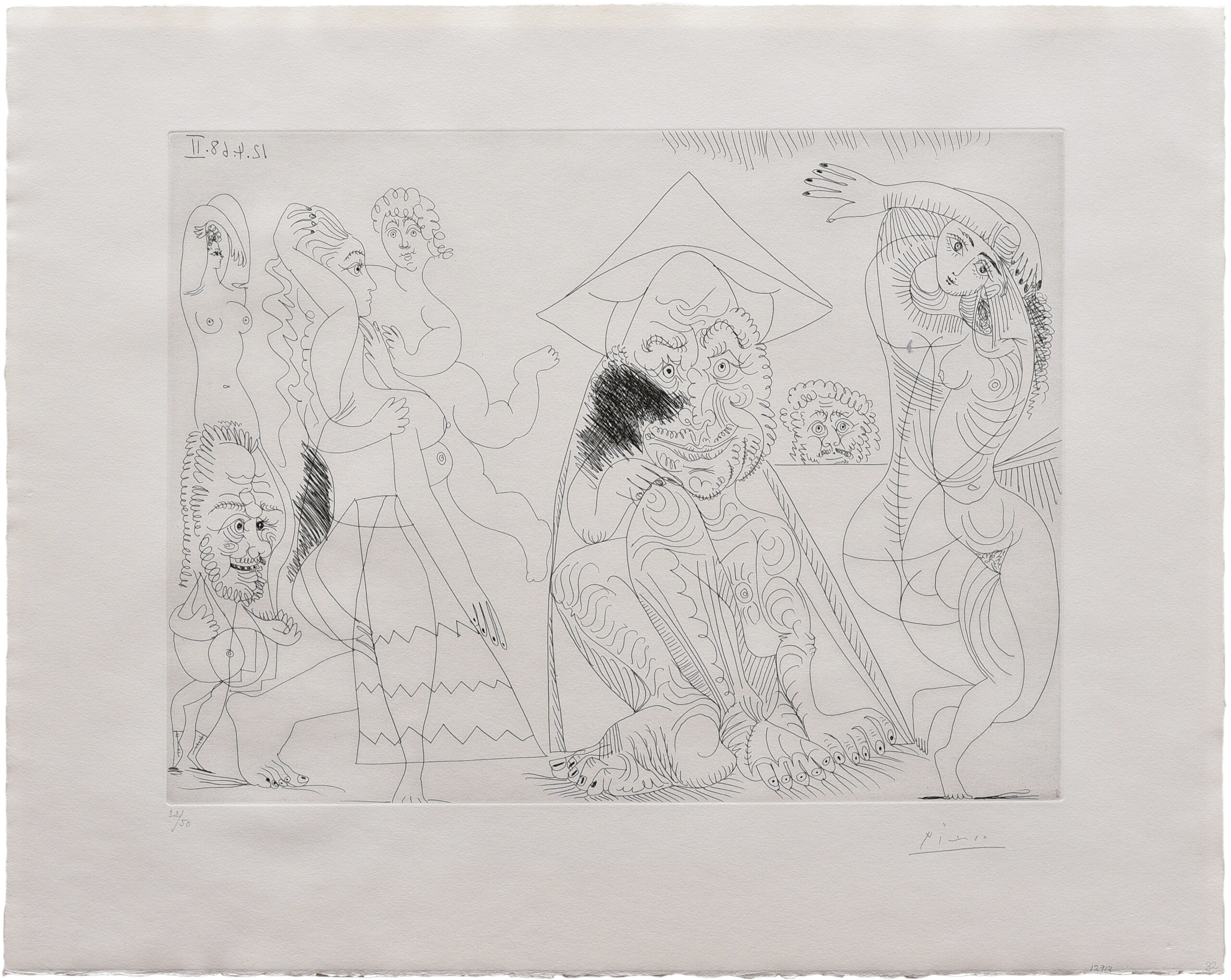 Viel homme au chapeau Tonkinois songeant aux amours des vieux messieurs by Pablo Picasso