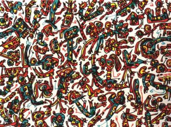 Fiesta en el museo by Antonio Saura at Vogtle Contemporary