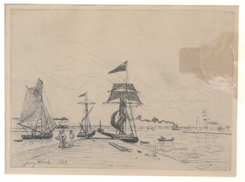 The Wood Jetty at Honfleur by Johan Barthold Jongkind at Chicago Fine Prints