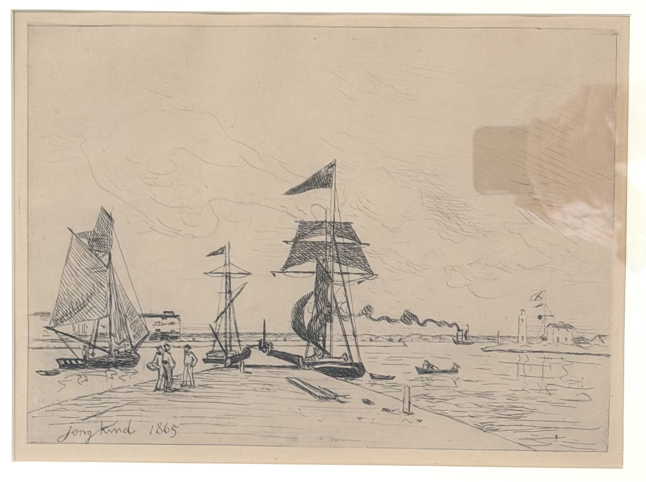 The Wood Jetty at Honfleur by Johan Barthold Jongkind