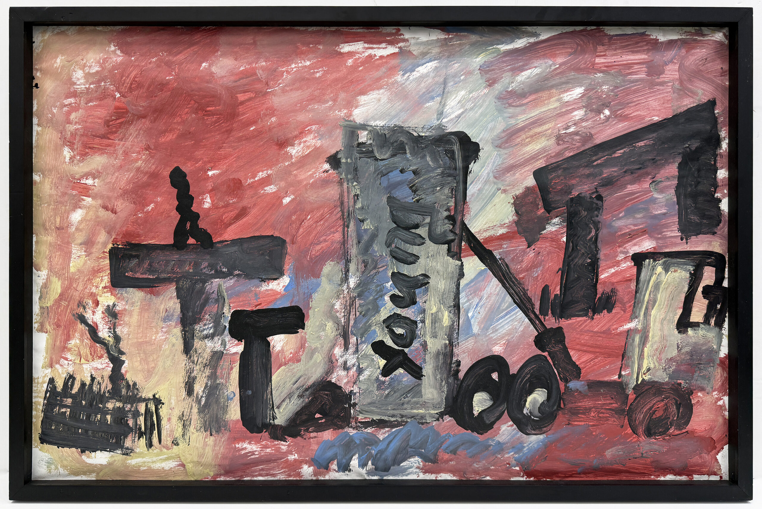 Construction (large original mixed media painting) by Purvis Young