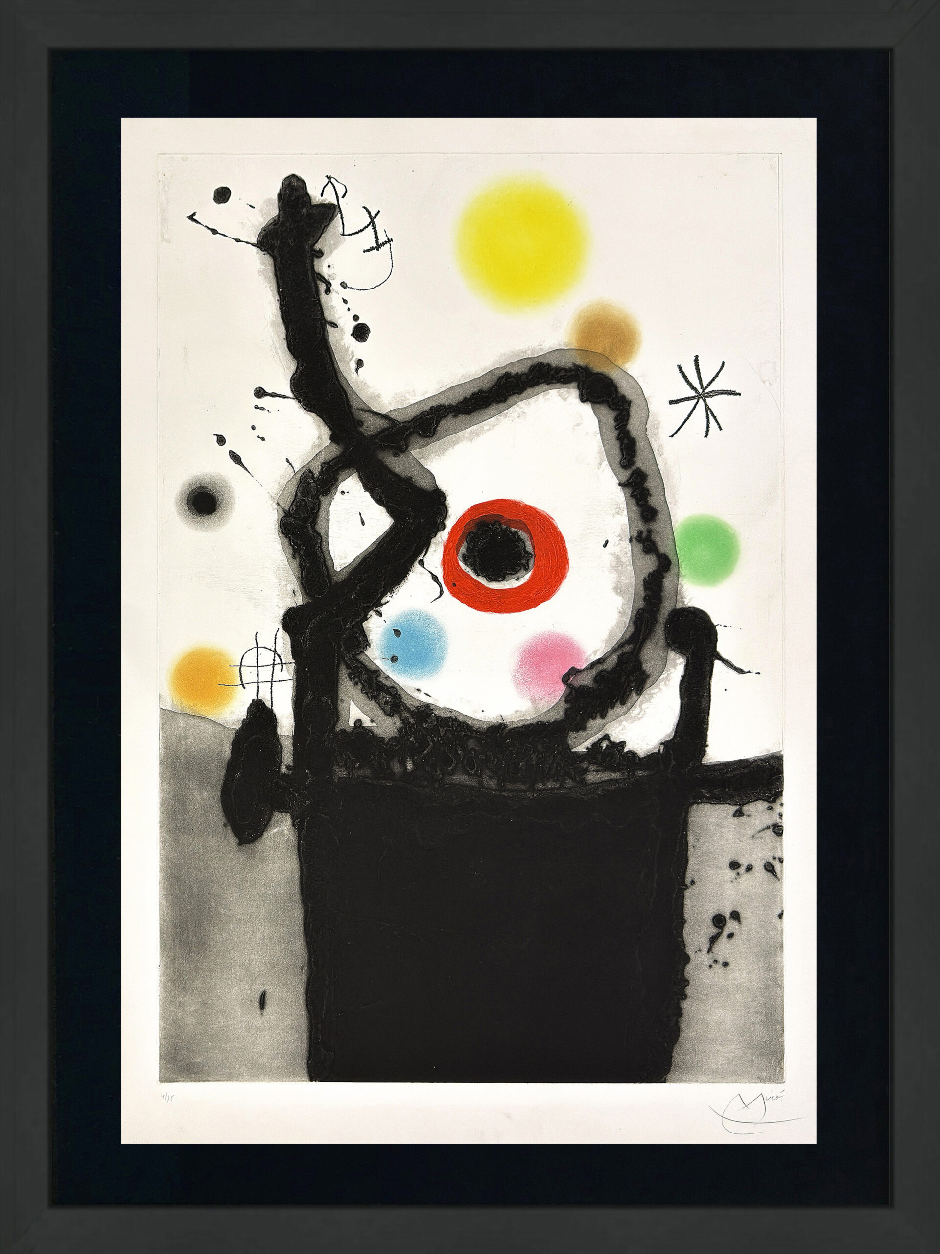 Le Rebelle, Dupin 439 (large hand signed aquatint etching) by Joan Miro