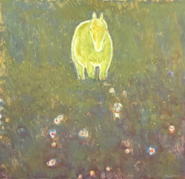 De face et fleurs III by Maude Maris at Michael Woolworth