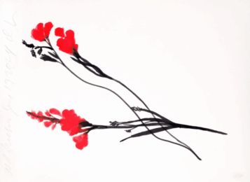 Red Freesia June 13, 2024 by Donald Sultan at Maune Contemporary