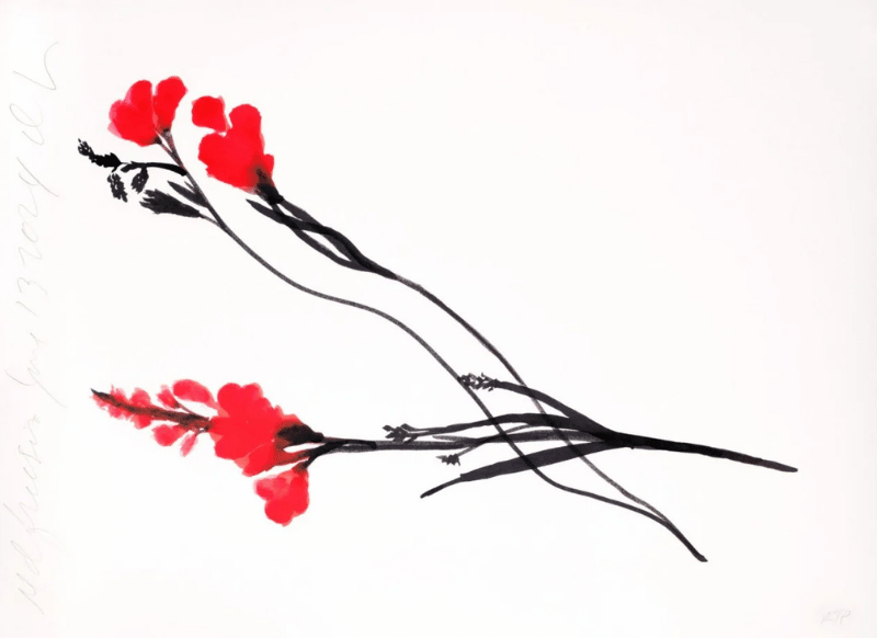 Red Freesia June 13, 2024 by Donald Sultan