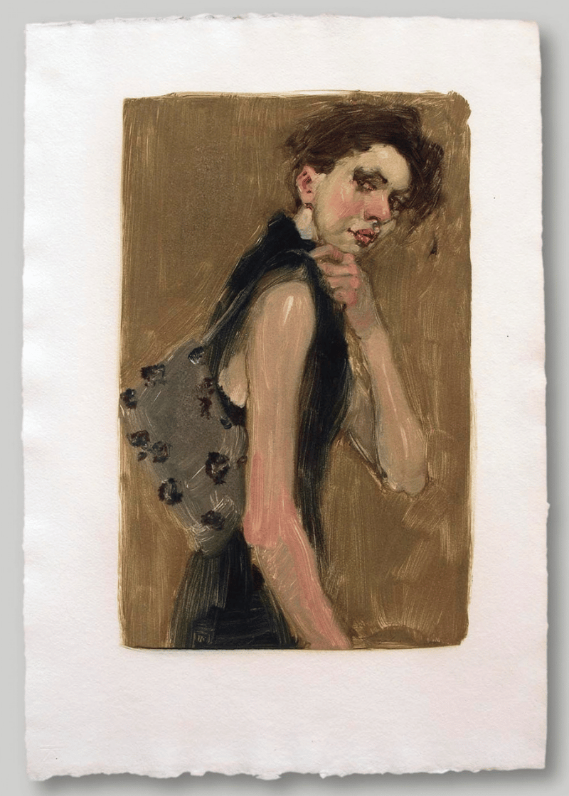 Woman with a purse by Malcolm Liepke
