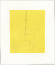 Thin upright form on Banana by Kate Shepherd at Lower East Side Printshop