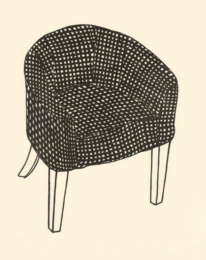 Fat Check Chair by Humphrey Ocean RA at Sims Reed Gallery (IFPDA)