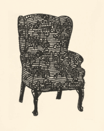 Stripey Love Chair by Humphrey Ocean RA at Sims Reed Gallery (IFPDA)