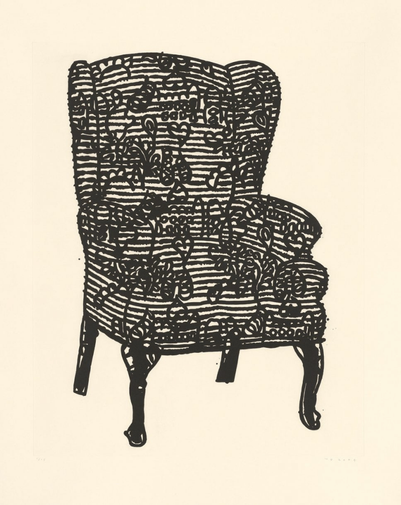 Stripey Love Chair by Humphrey Ocean RA