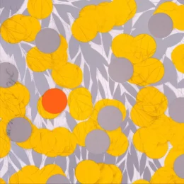 Mimosa with Orange, April 24, 2024 by Donald Sultan at Maune Contemporary