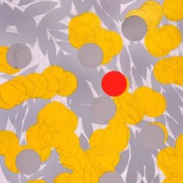 Mimosa with Red, April 24, 2024 by Donald Sultan at Maune Contemporary