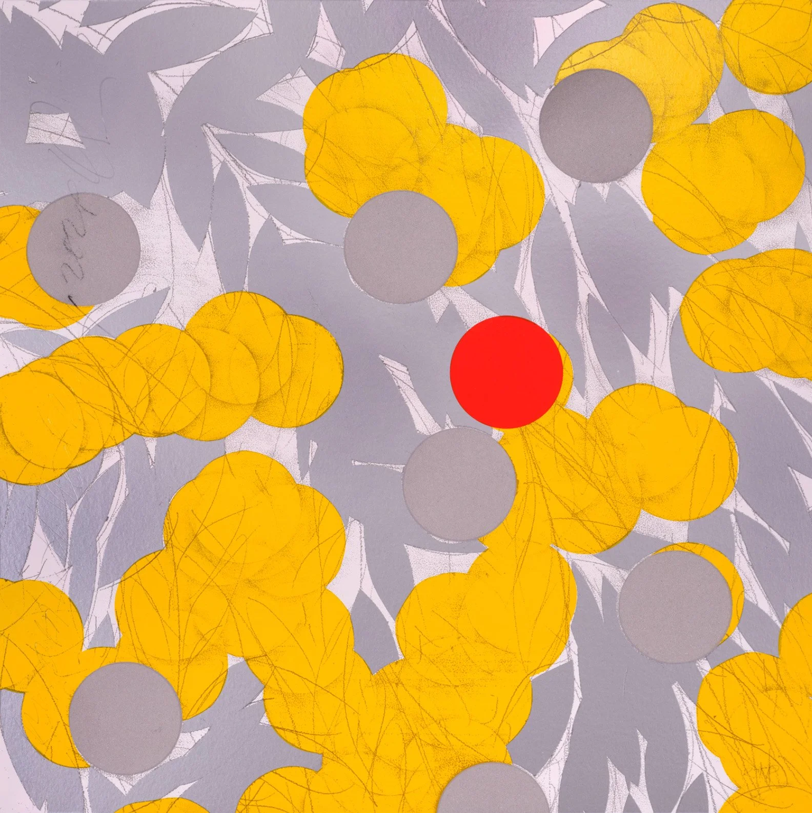 Mimosa with Red, April 24, 2024 by Donald Sultan