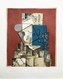 Visage Sur Fond Rouge (Marina Picasso Estate hand signed lithograph) by Pablo Picasso (after) at GallArt.com