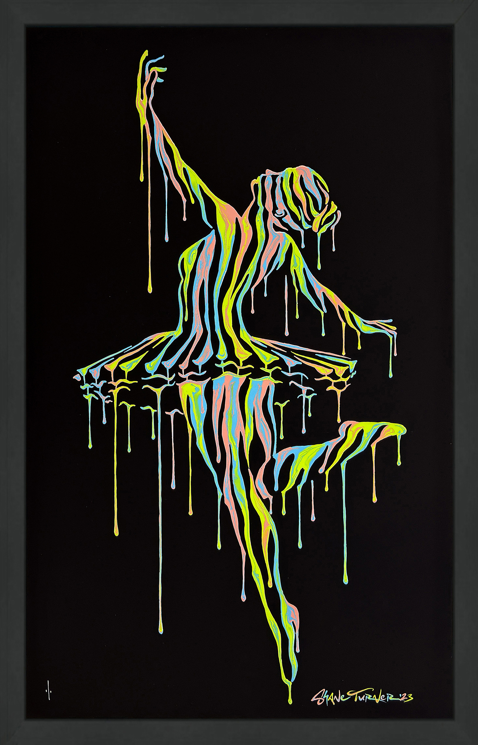 Music in Motion 8.0 (unique 1/1 hand painting on screen print ) by Shane Turner