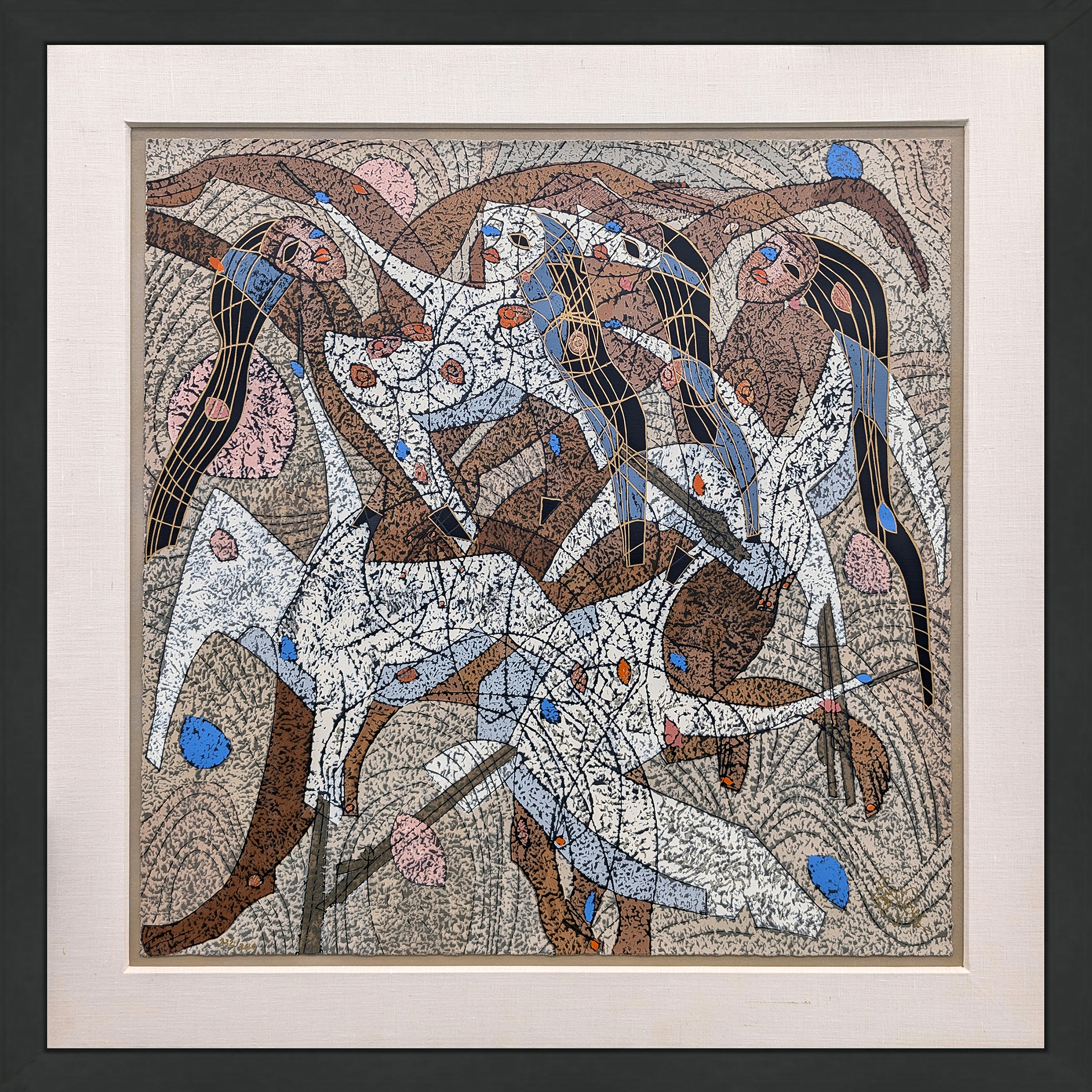 Flight (custom framed hand signed serigraph) by Tie Feng Jiang
