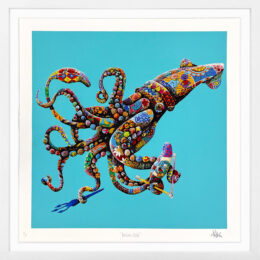 Squiddly Diddly – Golden Tip-Off (framed, hand finished screen print) by Louis Masai at GallArt.com