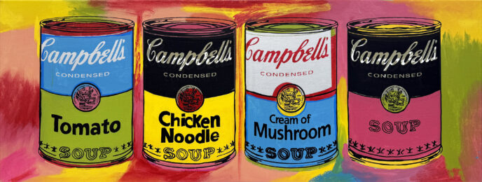 Campbell’s Soup Cans (stretched unique oil painted canvas) by Steve Kaufman at GallArt.com